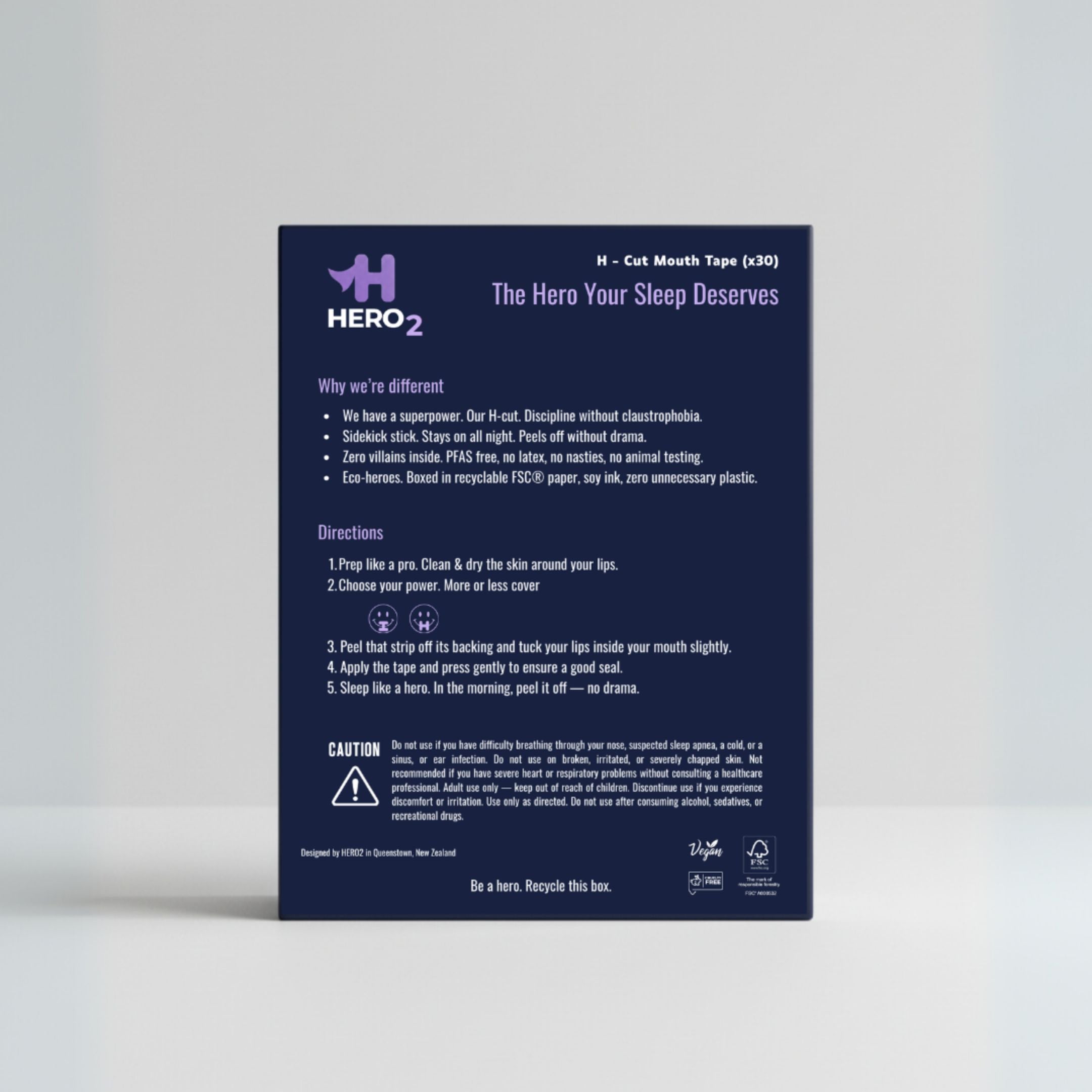 Eco-friendly packaging Hero2 H-cut mouth tape for sleep NZ

